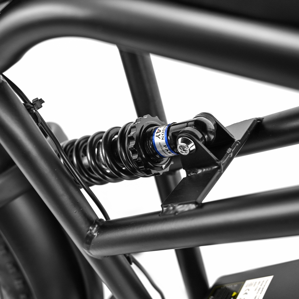 ONESPORT ONES3 20*4.0 inch Fat Tire Electric Bike 500W Motor 48V 17Ah Battery, Liquid LCD Display Shimano 7 Speed Max 50km range Disc Brakes - Black