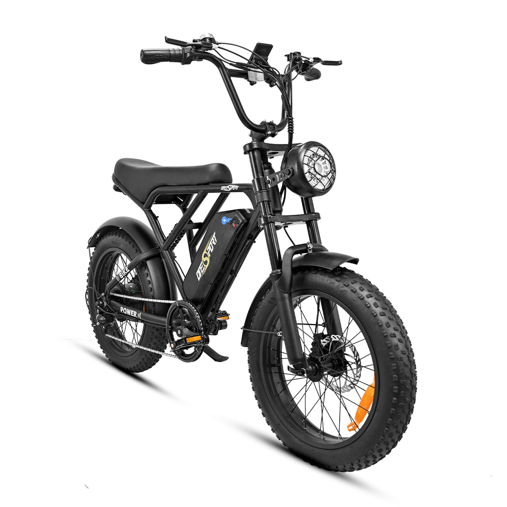 ONESPORT ONES3 20*4.0 inch Fat Tire Electric Bike 500W Motor 48V 17Ah Battery, Liquid LCD Display Shimano 7 Speed Max 50km range Disc Brakes - Black