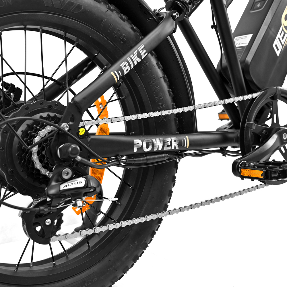 ONESPORT ONES3 20*4.0 inch Fat Tire Electric Bike 500W Motor 48V 17Ah Battery, Liquid LCD Display Shimano 7 Speed Max 50km range Disc Brakes - Black