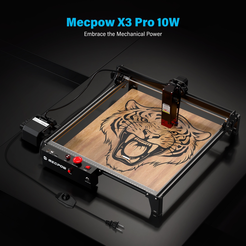 Mecpow X3 Pro 10W laserový gravírovací stroj so súpravou vzduchového asistenta