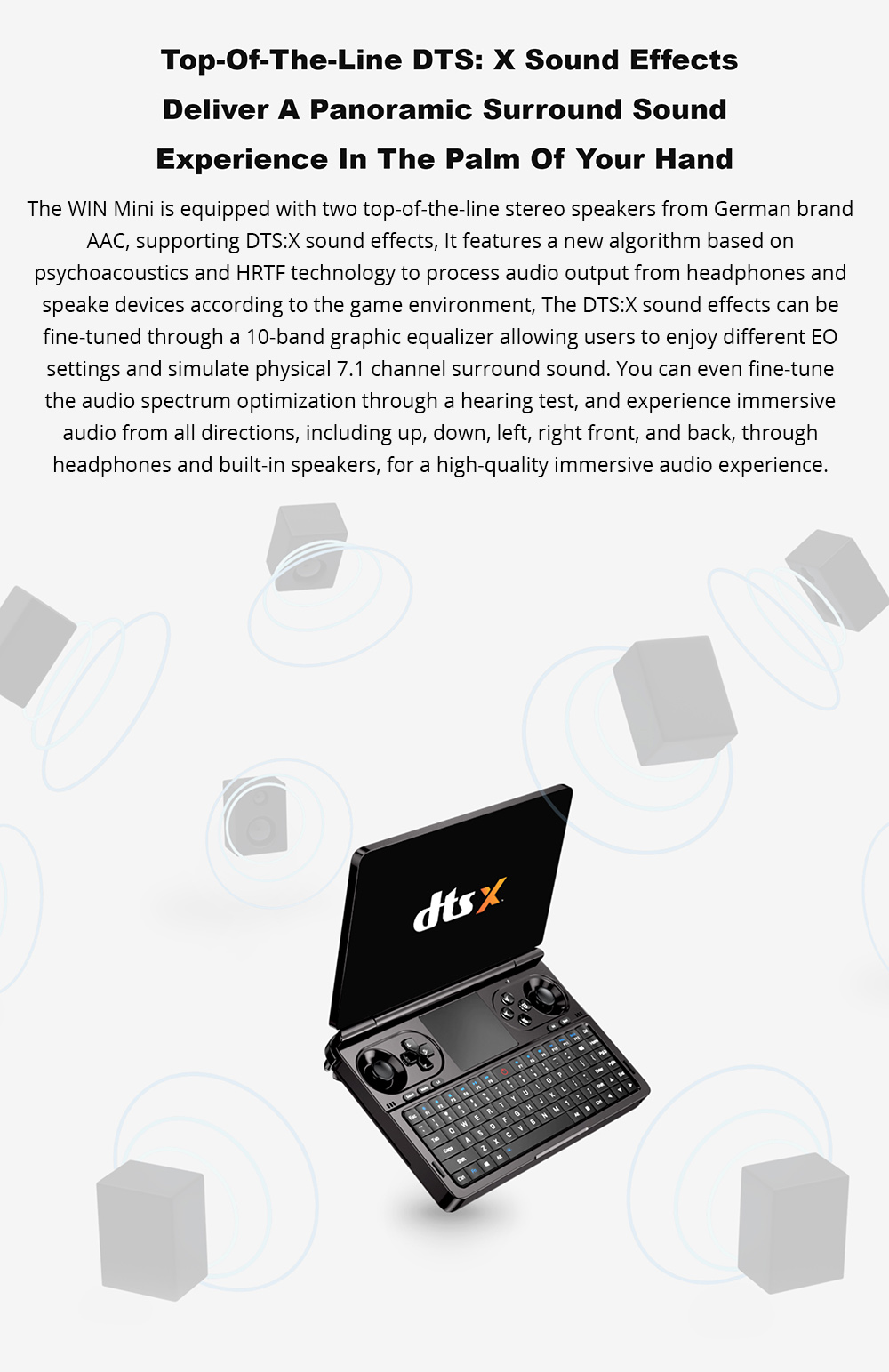 (2024 Version) GPD WIN Mini 7-inch Handheld Game Console, AMD Ryzen 7 8840U, 120Hz, Support VRR, 32GB RAM 1TB SSD, Support USB4 & Graphics Card Expansion Dock, Full-Featured Type-C 65W Charging, 1*MicroSD Card Reader, 1*USB3.2 Type-C 1*USB3.2 Type-A