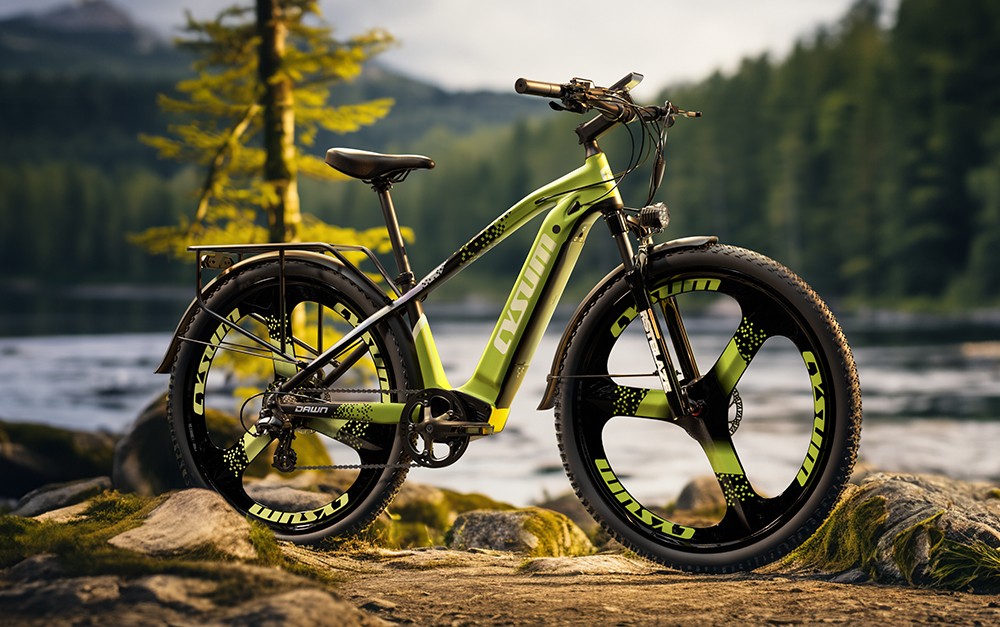 CYSUM CM520 Electric Mountain Bike 29*2.1 Inch Chaoyan Tire 500W Brushless Motor 35-40Km/h Max Speed 48V 14Ah LG Removable Battery Shimano 7 Speed 50-70KM Range Dual Disc Brakes - Green