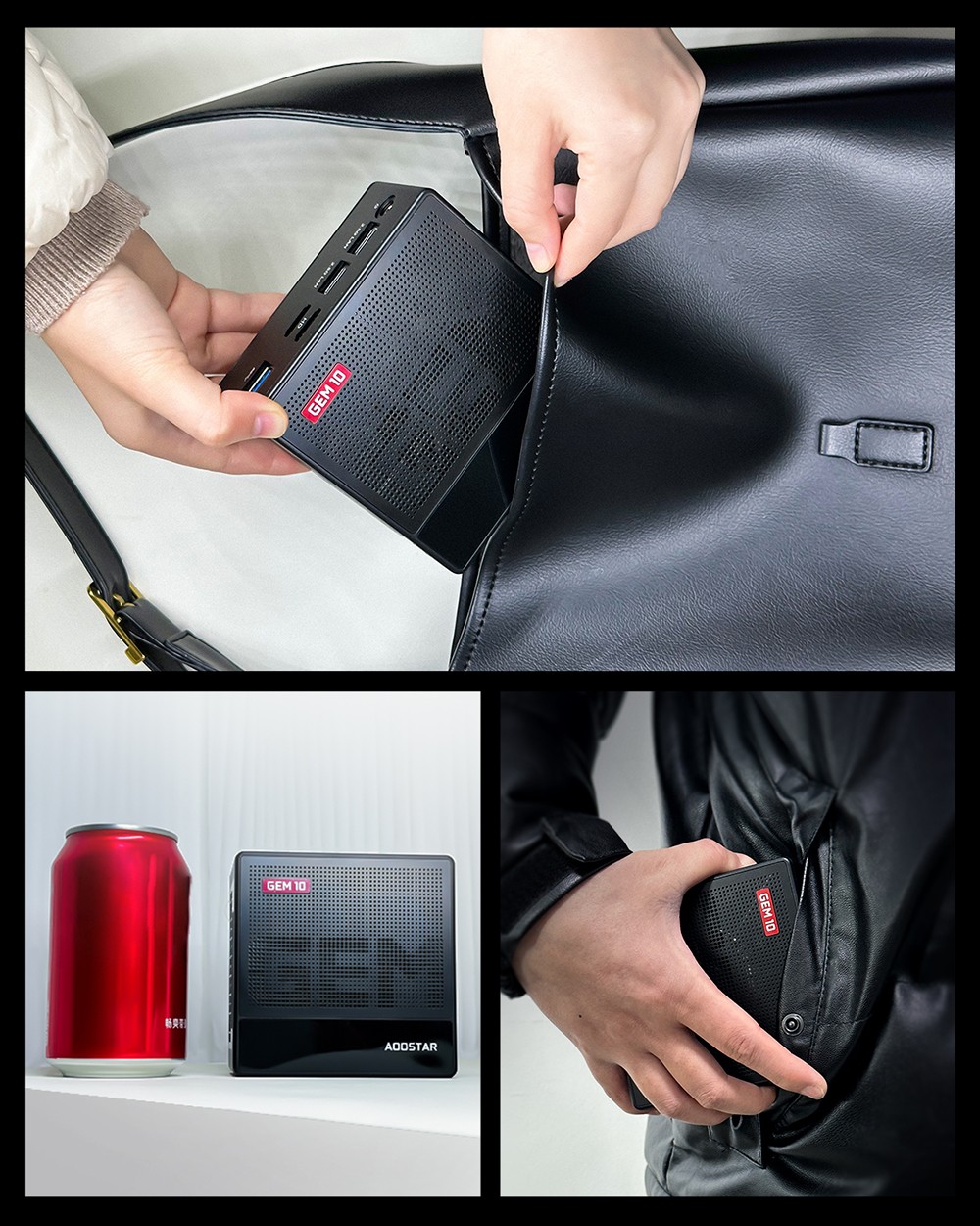 AOOSTAR GEM10 Mini PC, AMD Ryzen 7 6800H 8 Core Up to 4.7GHz, 32GB LPDDR5 RAM 512GB PCle 4.0 SSD, 2* HDMI 2.1 (4K) + USB 4 (8K) Triple Screen Display, Adjustable BIOS, WiFi 6 Bluetooth 5.2, Dual 2.5G LAN Ports, 2*USB3.2  2*USB2.0 1*Oculink