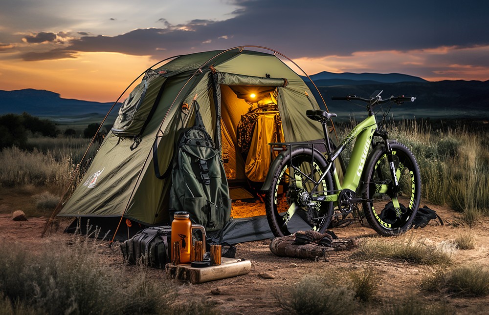 CYSUM CM520 Electric Mountain Bike 29*2.1 Inch Chaoyan Tire 500W Brushless Motor 35-40Km/h Max Speed 48V 14Ah LG Removable Battery Shimano 7 Speed 50-70KM Range Dual Disc Brakes - Green