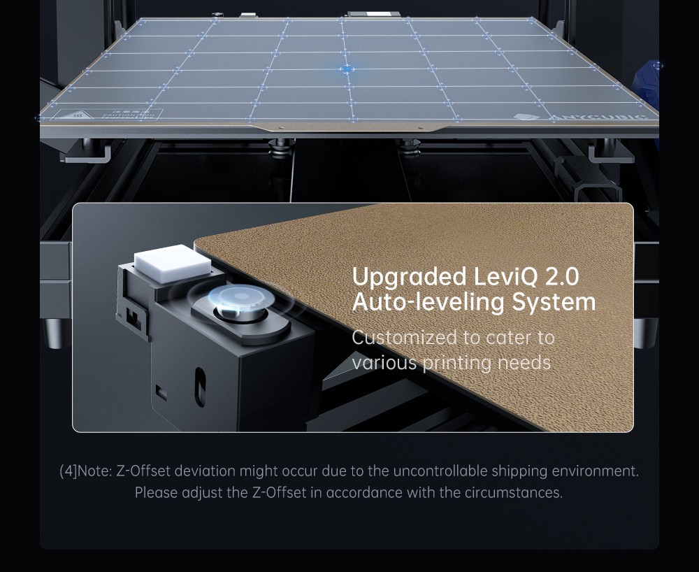 Anycubic Kobra 2 Plus 3D Printer, 49-Point Auto Leveling, 500mm/s Max Printing Speed, Direct Extruder, 320x320x400mm