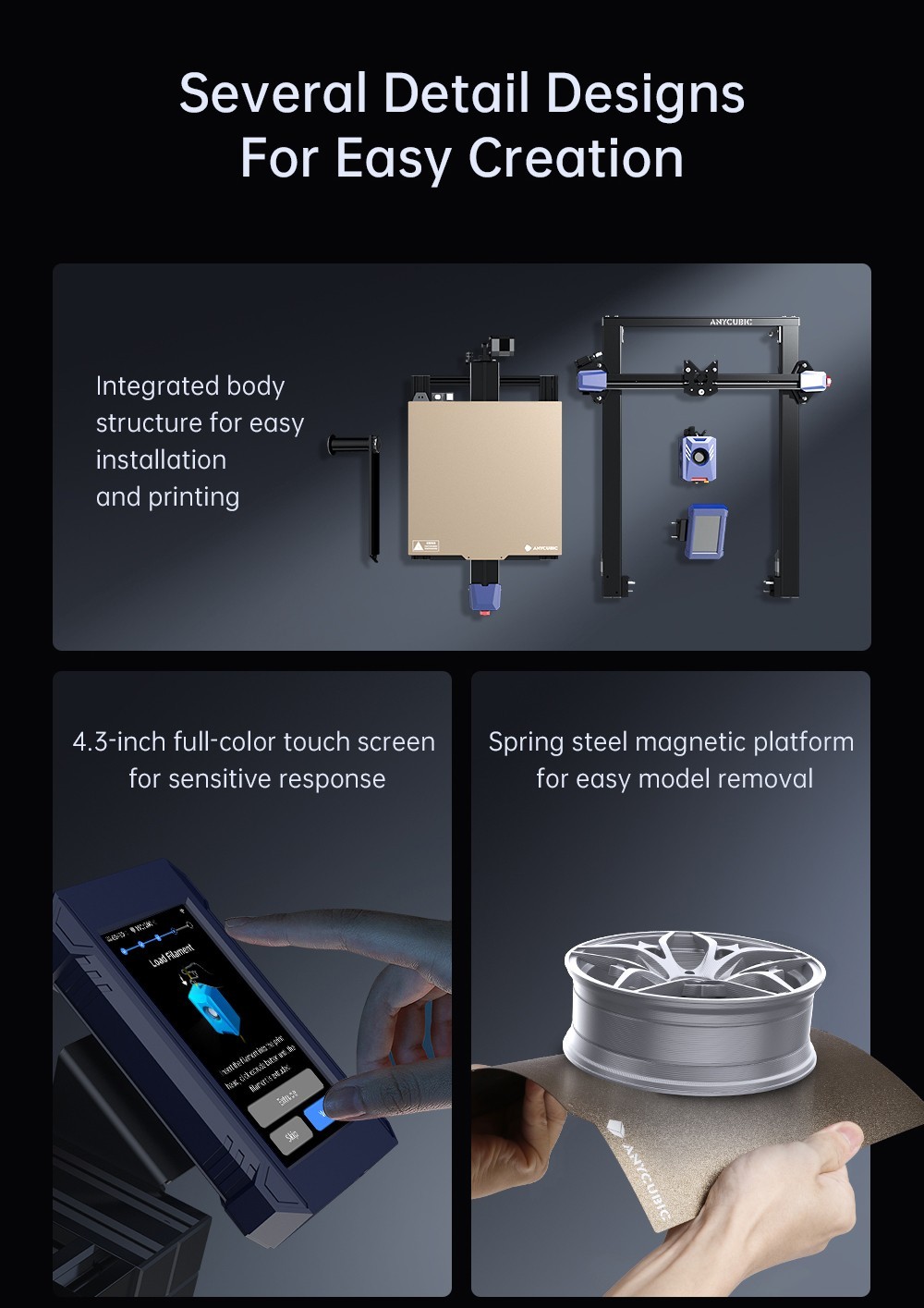 Anycubic Kobra 2 Plus 3D Printer, 49-Point Auto Leveling, 500mm/s Max Printing Speed, Direct Extruder, 320x320x400mm