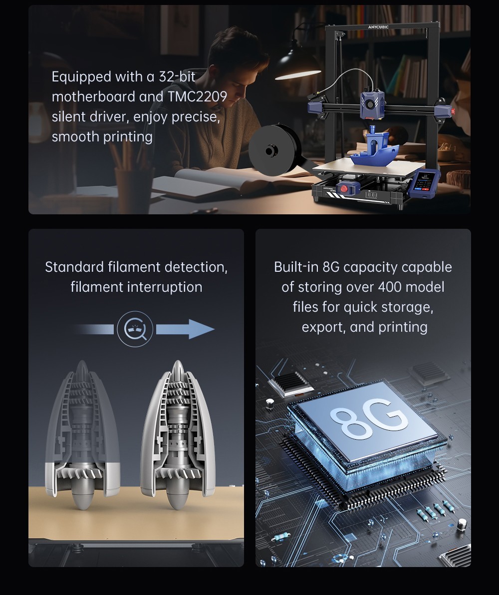 Anycubic Kobra 2 Plus 3D Printer, 49-Point Auto Leveling, 500mm/s Max Printing Speed, Direct Extruder, 320x320x400mm