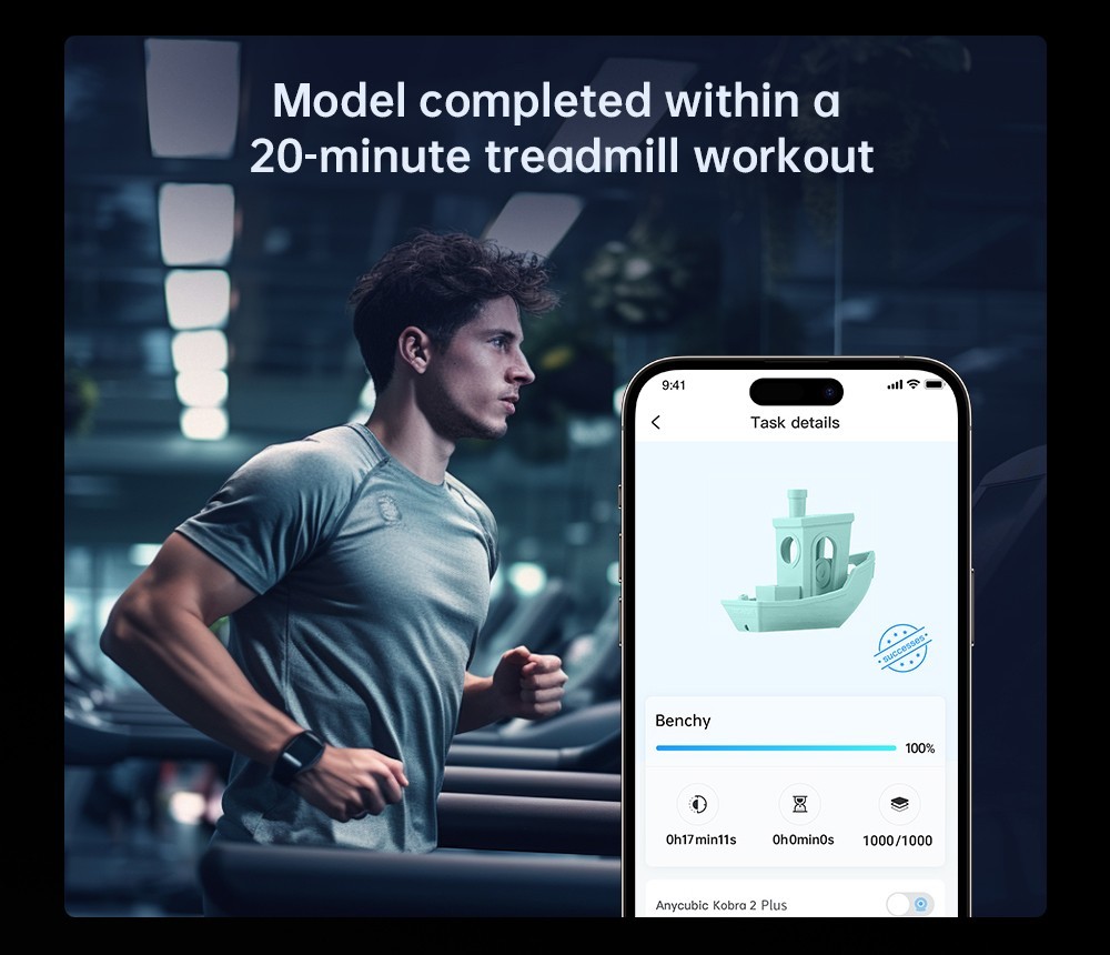 Anycubic Kobra 2 Plus 3D Printer, 49-Point Auto Leveling, 500mm/s Max Printing Speed, Direct Extruder, 320x320x400mm