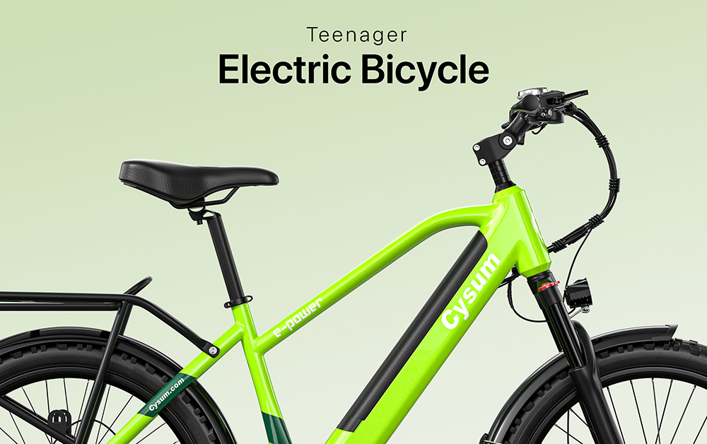 CYSUM Hoody Teenager Electric Bike, 250W motor, 36V 10Ah batéria, max. rýchlosť 35 km/h, max. dojazd 55 km, 24*2.1-palcové pneumatiky, 8-rýchlostná prevodovka SHIMANO, LCD displej, LED svetlomety