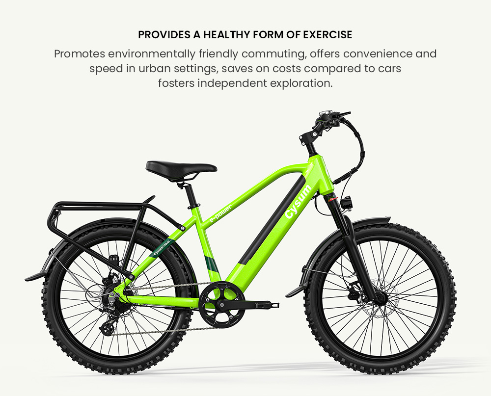 CYSUM Hoody Teenager Electric Bike, 250W motor, 36V 10Ah batéria, max. rýchlosť 35 km/h, max. dojazd 55 km, 24*2.1-palcové pneumatiky, 8-rýchlostná prevodovka SHIMANO, LCD displej, LED svetlomety