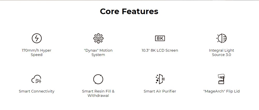 Creality HALOT-MAGE PRO 8K Resin 3D Printer, 170mm/h Printing Speed, 10.3' LCD, Smart Resin Pump & Air Purifier, 'MageArch' Flip Lid, Integral Light Source 3.0, 'Dynax' Motion System, 228x128x230mm