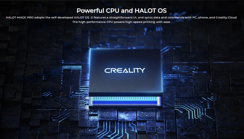 Creality HALOT-MAGE PRO 8K Resin 3D Printer, 170mm/h Printing Speed, 10.3' LCD, Smart Resin Pump & Air Purifier, 'MageArch' Flip Lid, Integral Light Source 3.0, 'Dynax' Motion System, 228x128x230mm