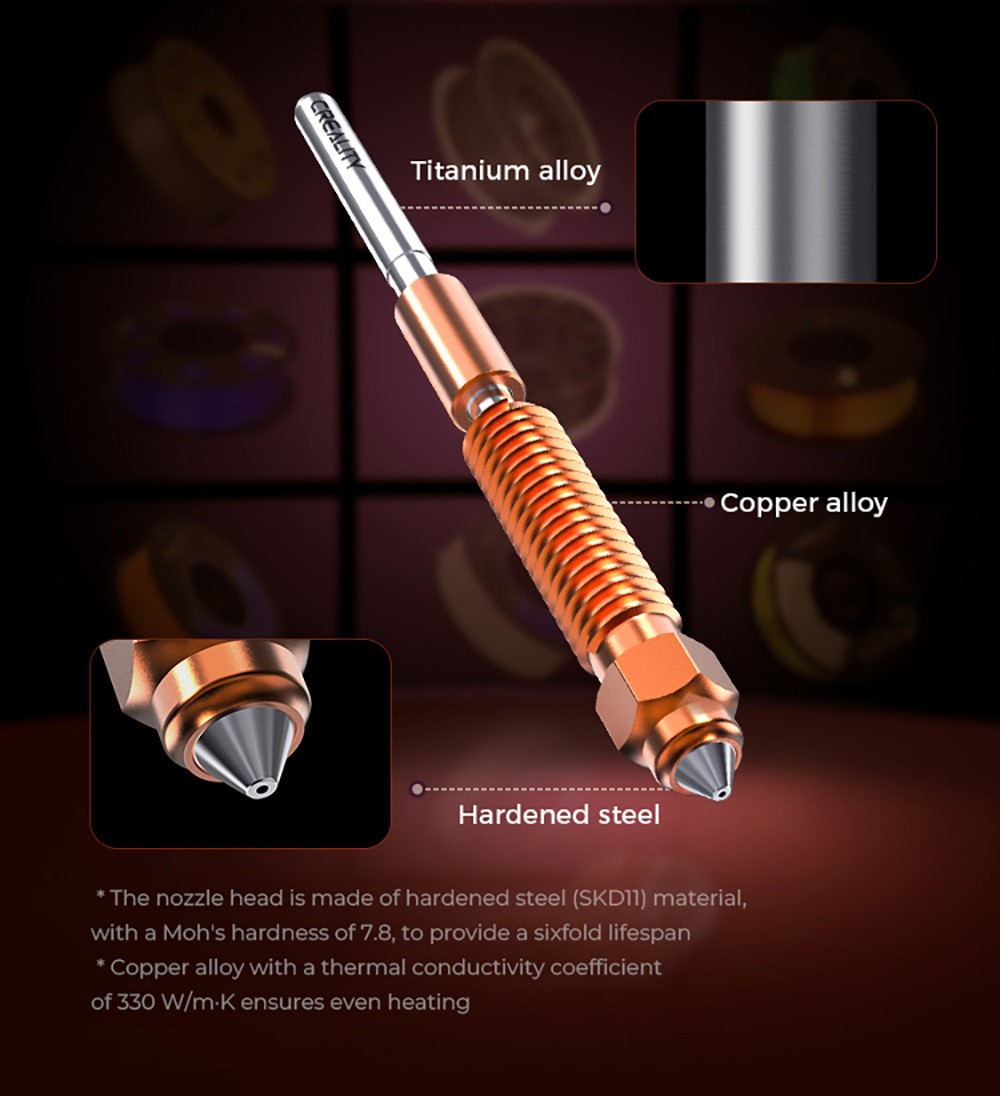 Creality K1 Series Ceramic Heating Block Kit—Quick-swap Nozzle