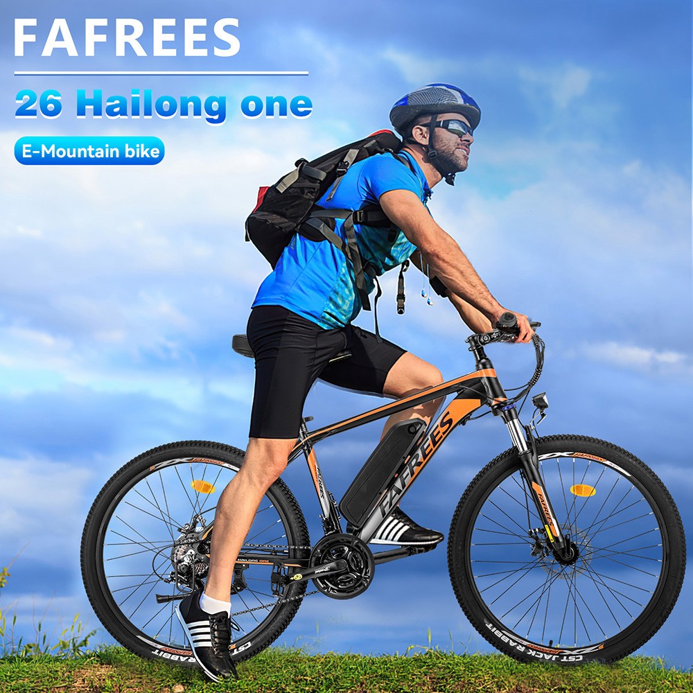 Fafrees Hailong One Electric Bike, 250W Motor, 36V/13Ah Battery, 26*2.1-palcové pneumatiky CST, max. rýchlosť 25 km/h, max. dojazd 100 km, LCD displej, SHIMANO 21 rýchlostí - čierny