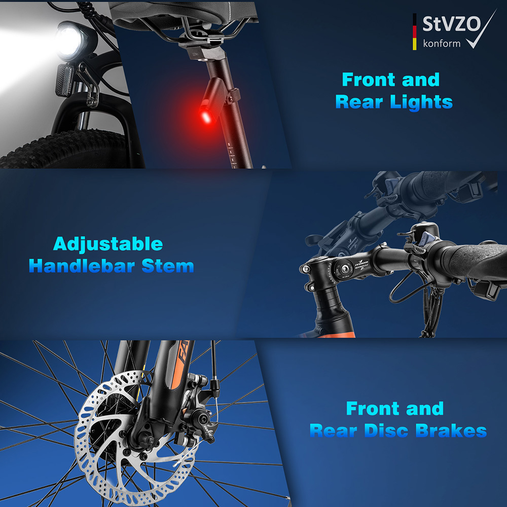 Fafrees Hailong One Electric Bike, 250W Motor, 36V/13Ah Battery, 26*2.1-palcové pneumatiky CST, max. rýchlosť 25 km/h, max. dojazd 100 km, LCD displej, SHIMANO 21 rýchlostí - čierny