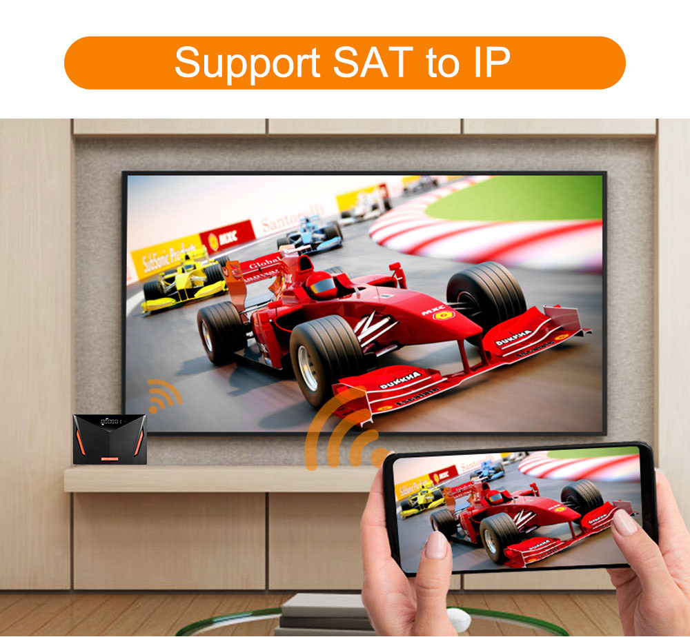 GTMEDIA V8 UHD 4K Satellite Receiver, DVB-S/S2/S2X, DVB+T/T2/ISDB-T/Cable(J83.A/C)/ATSC-C(J83.B), Built-in 2.4G WiFi, Supports CA Smart Card - EU Plug