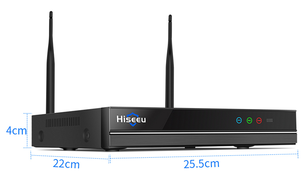 Hiseeu 10CH 3MP Wireless Security Camera System | 2K WIFI NVR Kit With 4 Cameras Outdoor