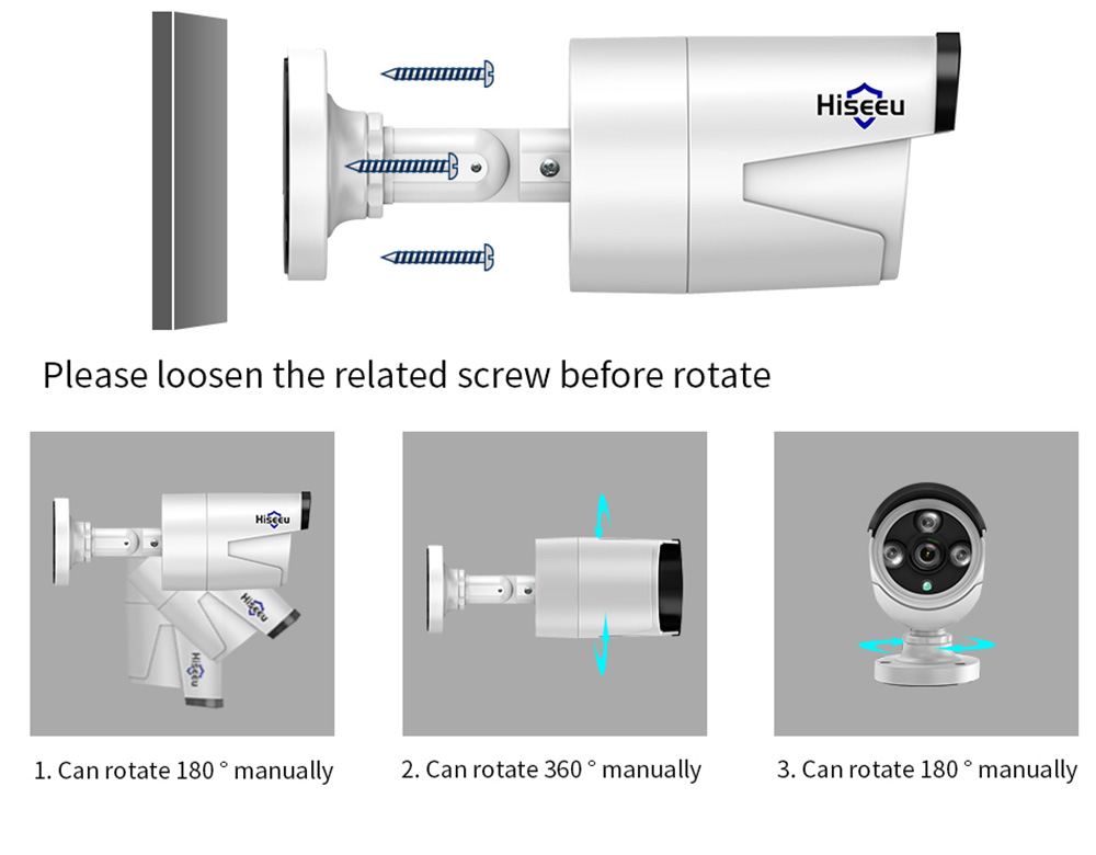 Hiseeu Wireless Security Camera System with 10CH NVR, One-Way Audio, 4Pcs 5MP Outdoor/Indoor WiFi Surveillance Cameras, HD Video, Human Detection, IR Night Vision, IP 66 Waterproof, No HDD