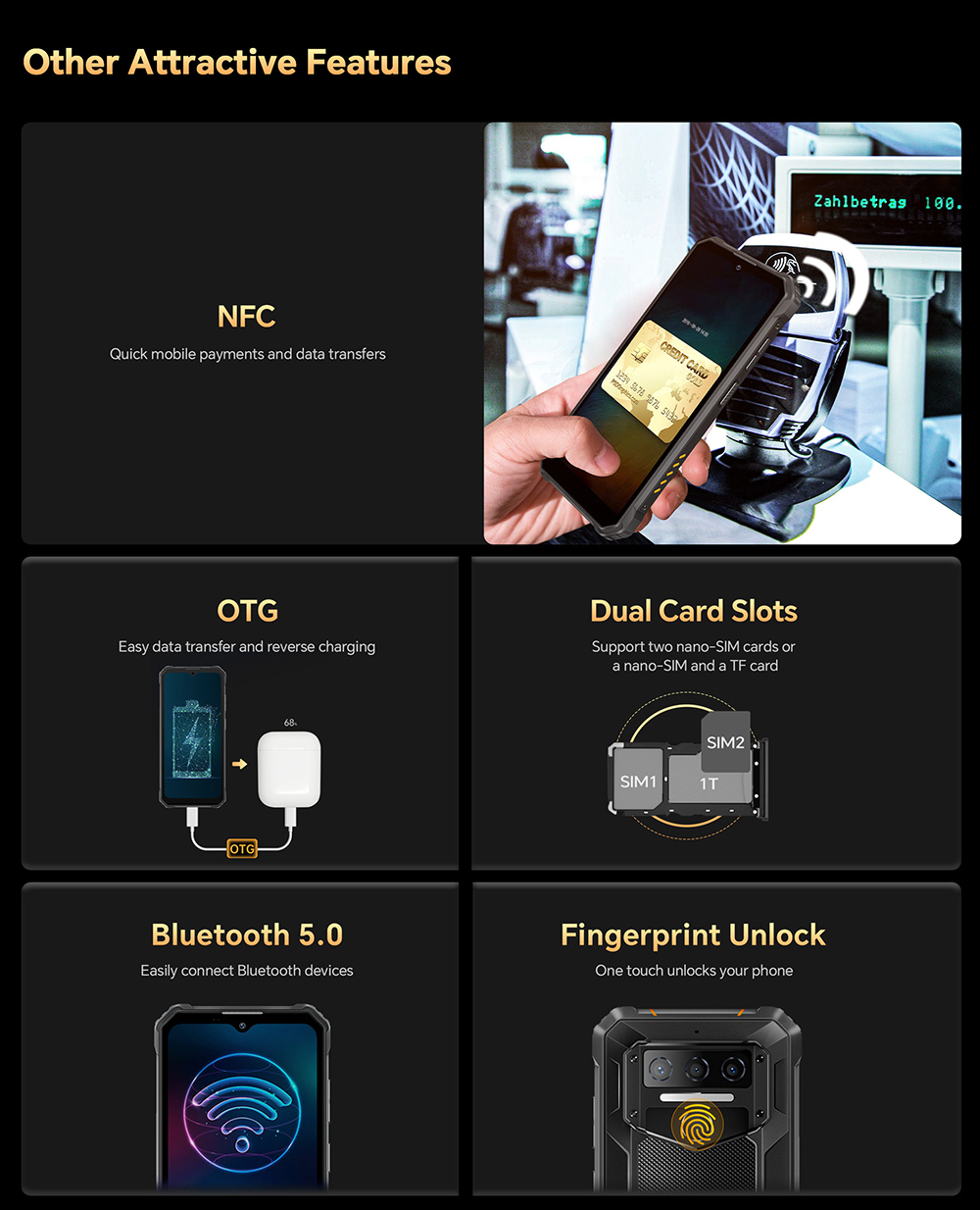 OUKITEL WP23 Pro Rugged Smartphone, 8GB RAM + 128GB ROM, 10600mAh Battery Capacity, 6.52