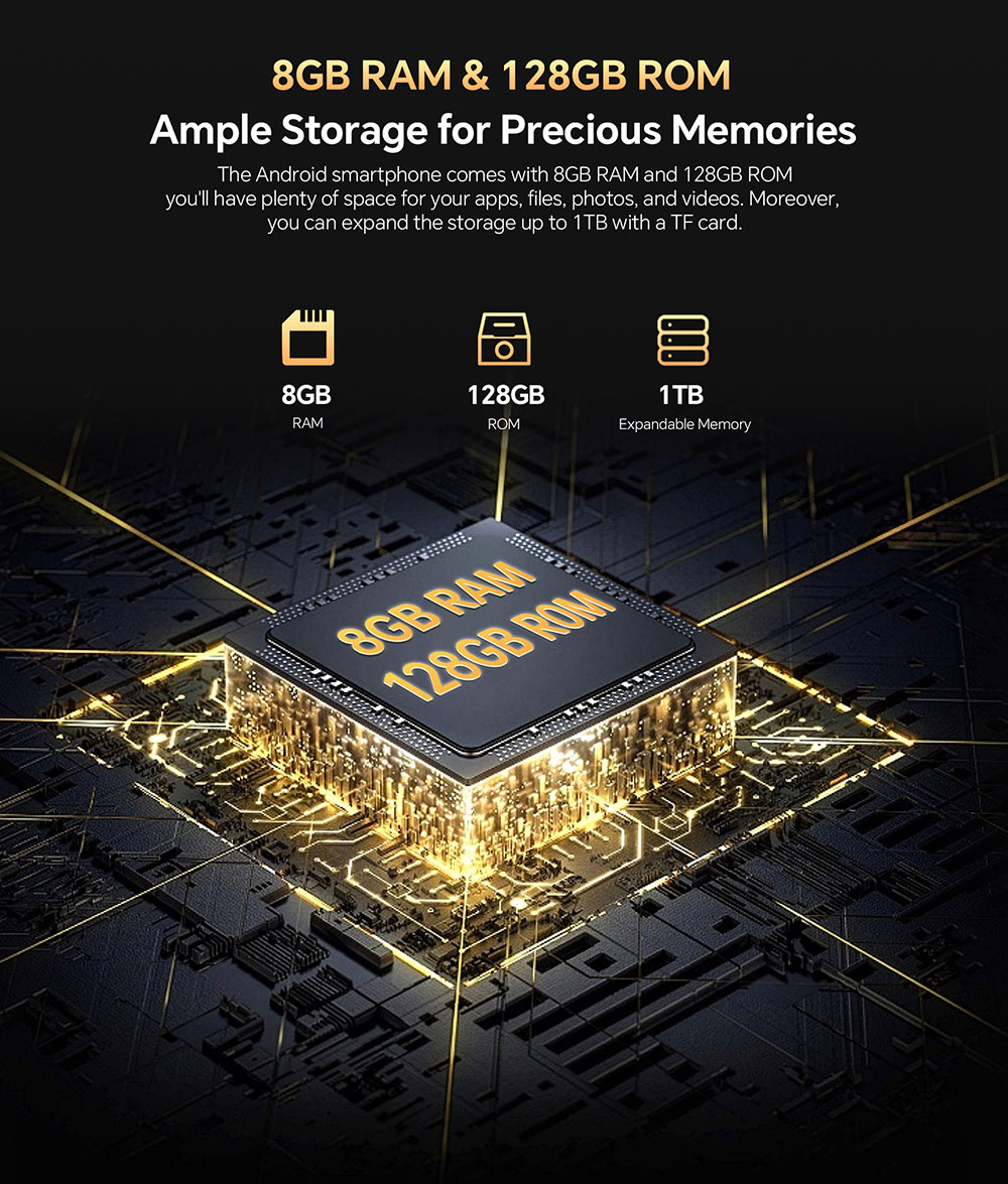 OUKITEL WP23 Pro Rugged Smartphone, 8GB RAM + 128GB ROM, 10600mAh Battery Capacity, 6.52