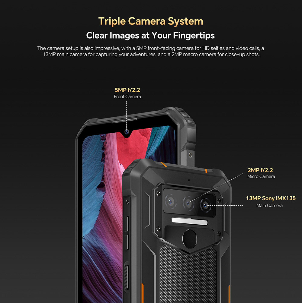OUKITEL WP23 Pro Rugged Smartphone, 8GB RAM + 128GB ROM, 10600mAh Battery Capacity, 6.52