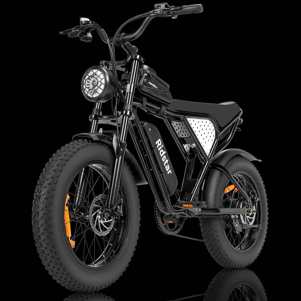 Ridstar Q20 Mini Electric Bike, 1000W motor, 48V 15AH batéria, 20*4.0 palcové tučné pneumatiky, max. rýchlosť 40 km/h, dojazd 80 km, predná odpružená vidlica, mechanické kotúčové brzdy