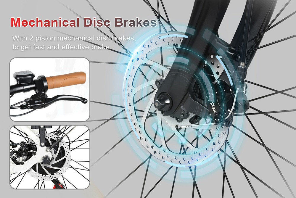 Elektrický bicykel SAMEBIKE RS-A07, 500W motor, 36V 13Ah batéria, 2,8*1.95-palcové pneumatiky, max. rýchlosť 35 km/h, max. dojazd 80 km, trojité odpruženie, mechanické kotúčové brzdy, 7-rýchlostná prevodovka Shimano - čierna