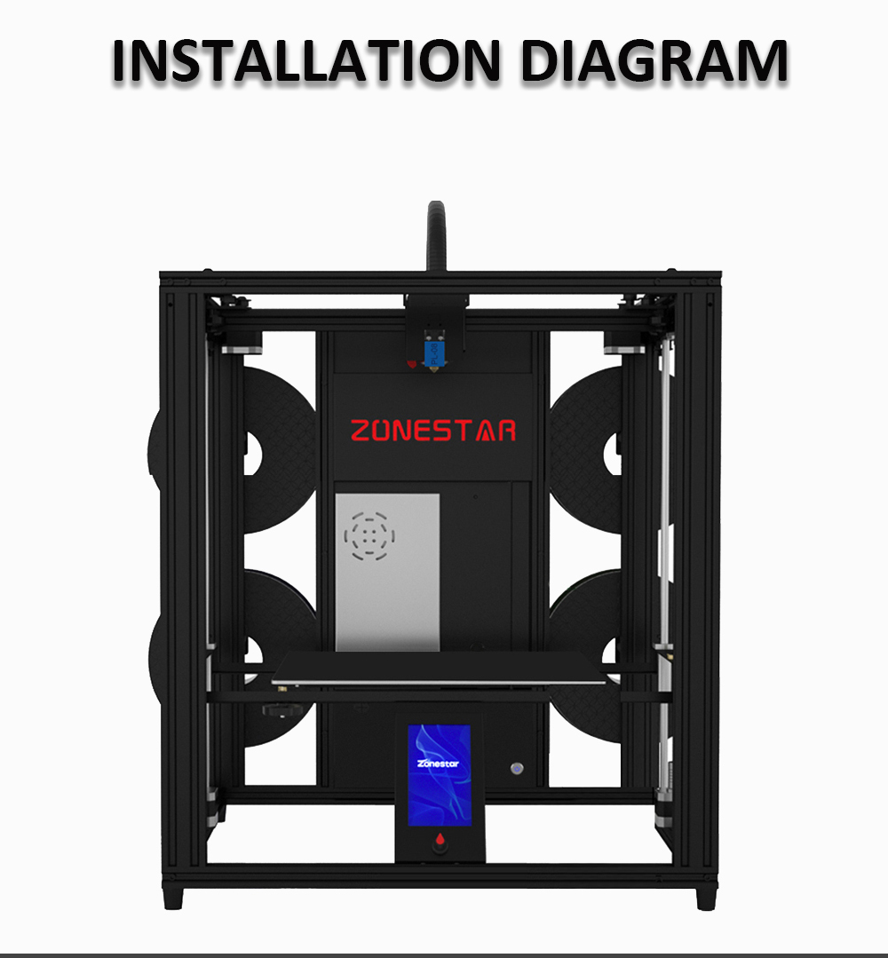 Skriňa 3D tlačiarne Zonestar Z9V5MK6, s ohňovzdornou prachotesnou funkciou konštantnej teploty