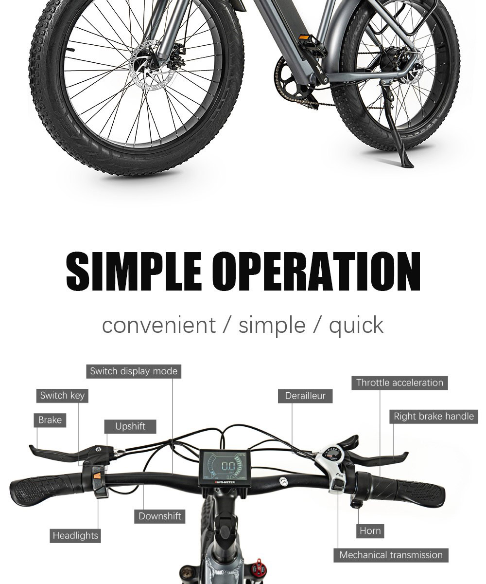 Elektrobicykel CMACEWHEEL J26, 26*4.0'' CST pneumatika, 750W motor, max. rýchlosť 45km/h, max. dojazd 110km, 17Ah batéria, kotúčová brzda, max. zaťaženie 150kg - čierny