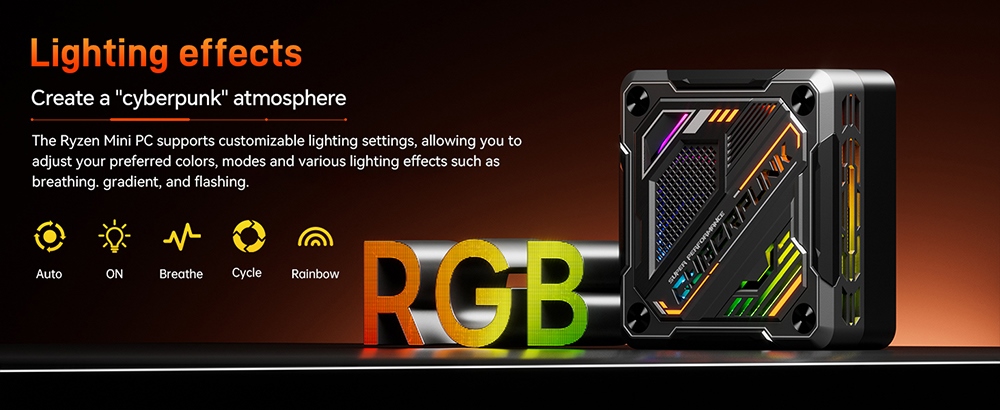 MN78 Gaming Mini PC, AMD Ryzen 7 7840HS Octa-Core 16 Threads Up to 5.1GHz, Windows 11 Pro,16GB DDR5 RAM 512GB M.2 SSD, WiFi6 Bluetooth5.2, HDMI USB4 DP 4K@60Hz Triple Display, USB4*1 USB3.2*2 USB2.0*2 HDMI*1 LAN*2, RGB Light - White, EU