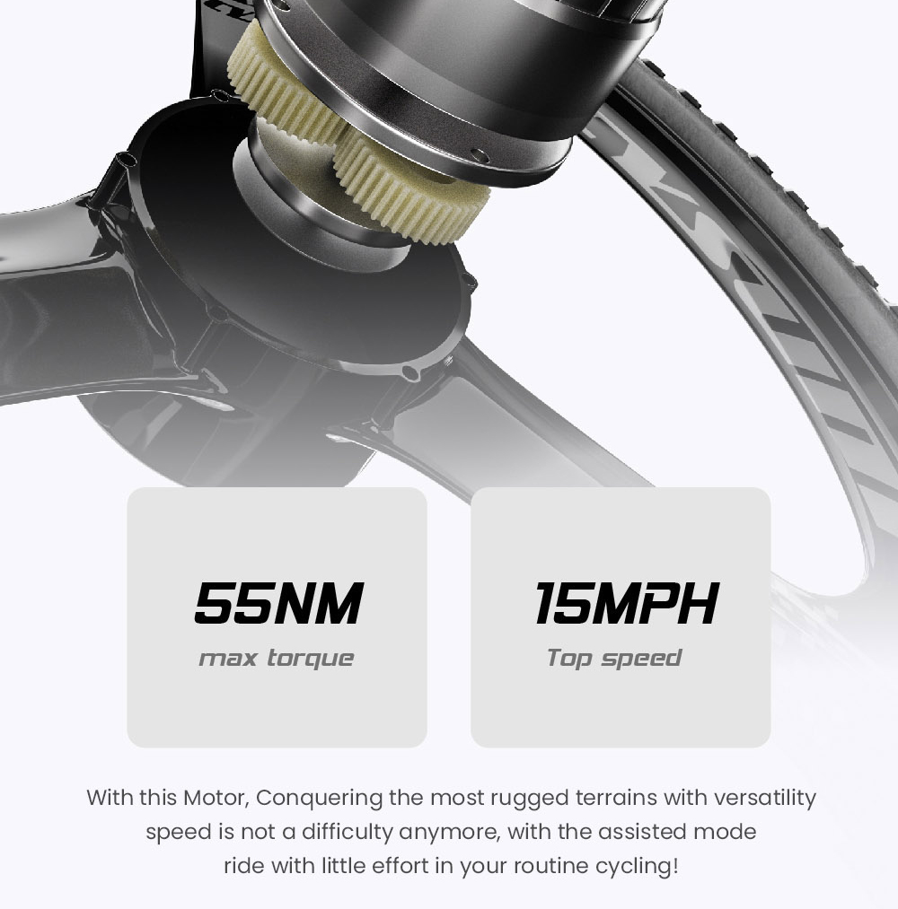 CYSUM CM520 Electric Mountain Bike 29*2.1 Inch Chaoyan Tire 500W Brushless Motor 35-40Km/h Max Speed 48V 14Ah LG Removable Battery Shimano 7 Speed 50-70KM Range Dual Disc Brakes - Green