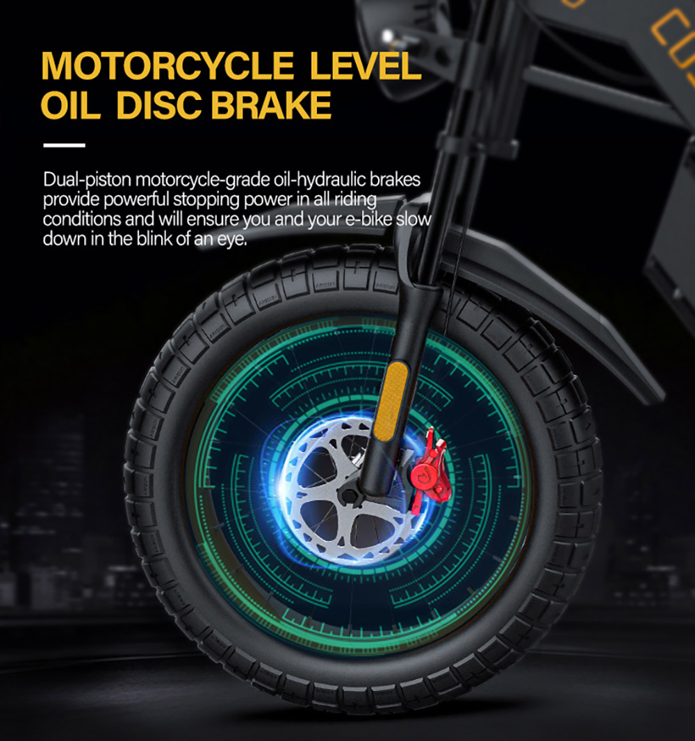 COSWHEEL GT20 Elektrisches Gel&auml;ndefahrrad, 20 x 4,0 Zoll Reifen, 750 W Motor, 45 km/h H&ouml;chstgeschwindigkeit, 25 Ah Akku f&uuml;r 140-160 km Reichweite