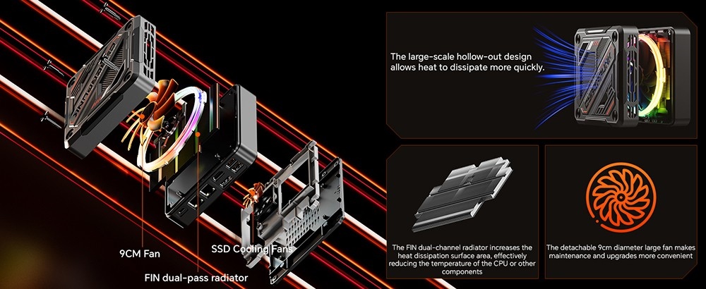MN78 Gaming Mini PC, AMD Ryzen 7 7840HS Octa-Core 16 Threads Up to 5.1GHz, Windows 11 Pro,16GB DDR5 RAM 512GB M.2 SSD, WiFi6 Bluetooth5.2, HDMI USB4 DP 4K@60Hz Triple Display, USB4*1 USB3.2*2 USB2.0*2 HDMI*1 LAN*2, RGB Light - White, EU
