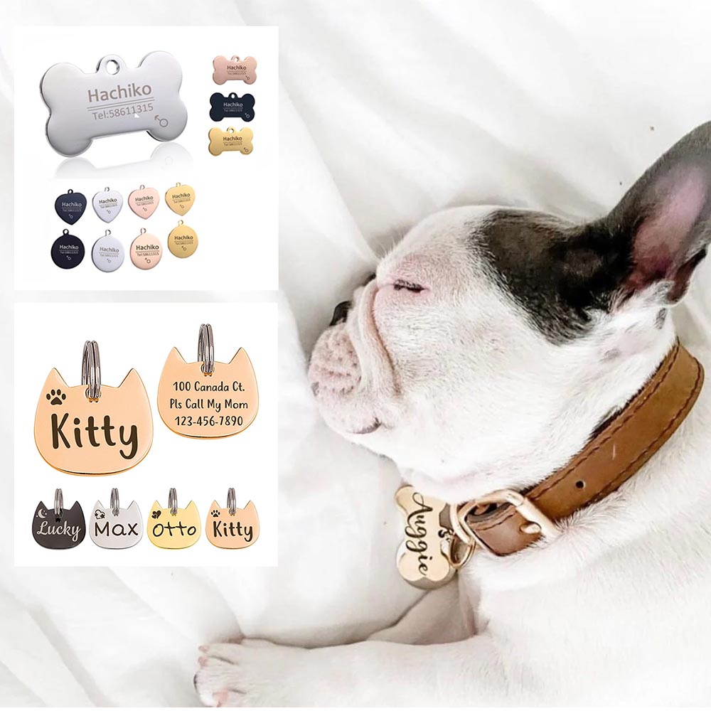 43ks Pet Dog ID Tag Set for DIY Craft, with Stainless Steel Blank Necklace Bracelet Ring Pendant