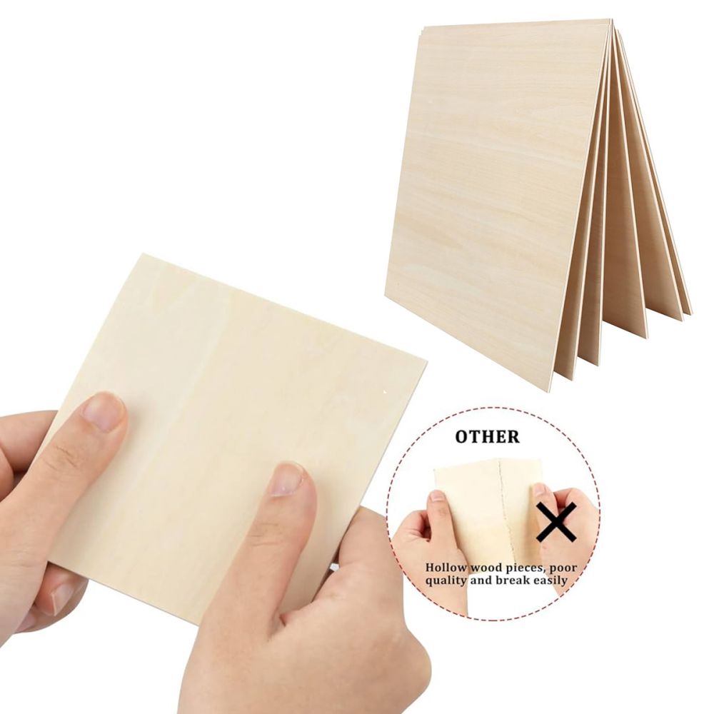 6pcs 11.8*11.8 palcov Basswood Sheets for Engraving