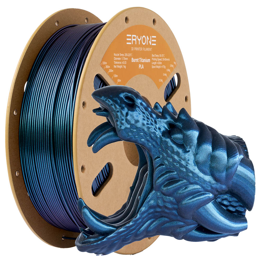 1kg ERYONE Burnt Titanium PLA 3D Printer Filament - Blue