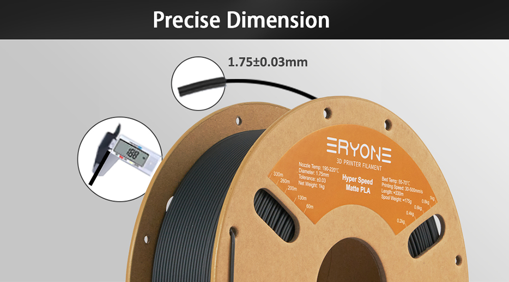 1kg ERYONE Matte Hyper PLA Filament Olive-green