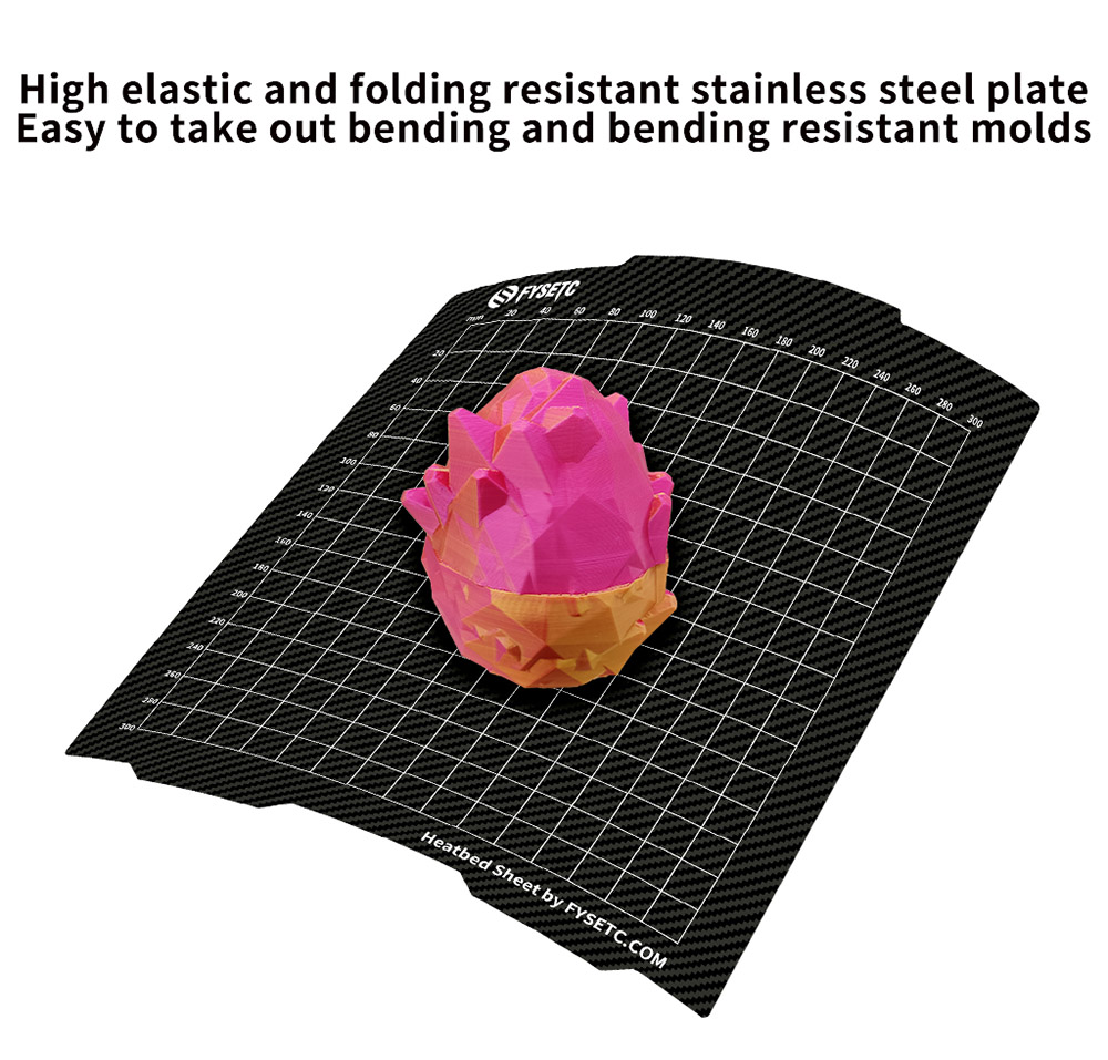 FYSETC 365x365mm Double Side Build Plate, Smooth PET And Texture PEl Steel Sheet, for Prusa XL 3D Printers