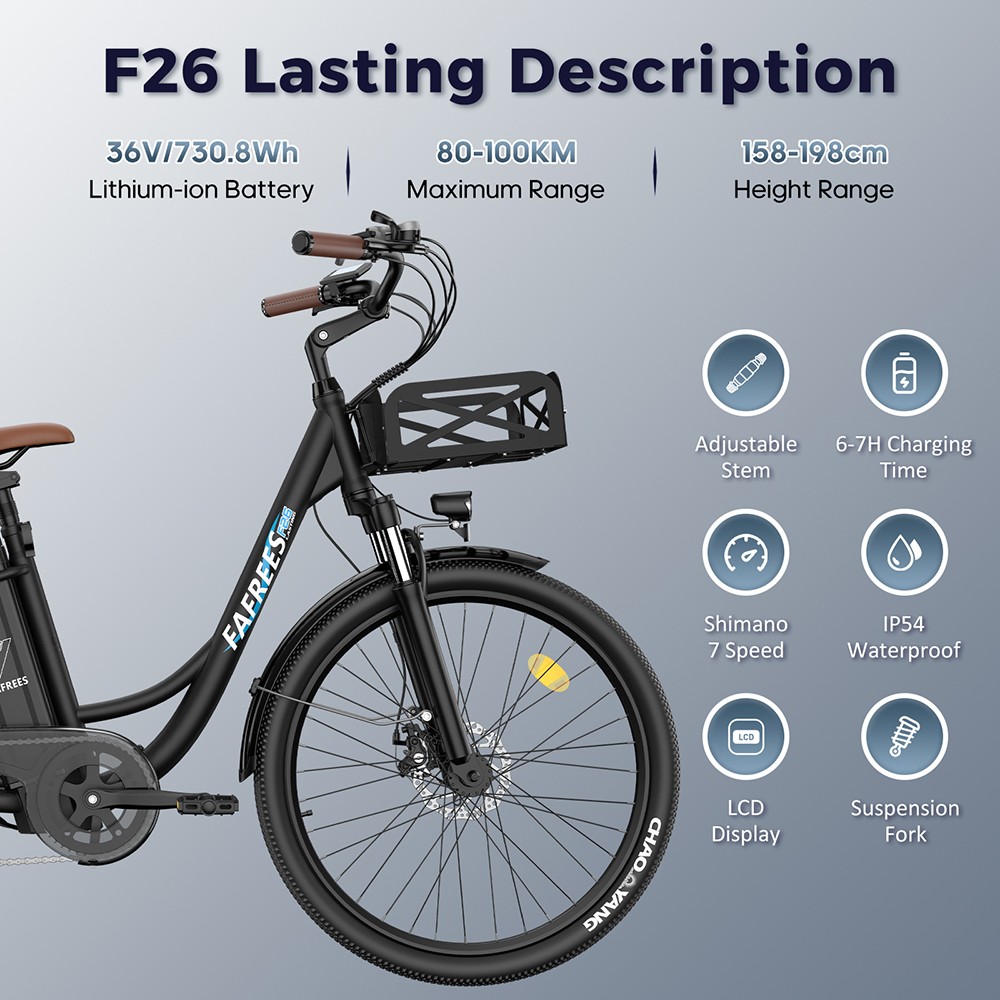 Fafrees F26 Lasting Electric Bike 250W 20.3Ah Blue