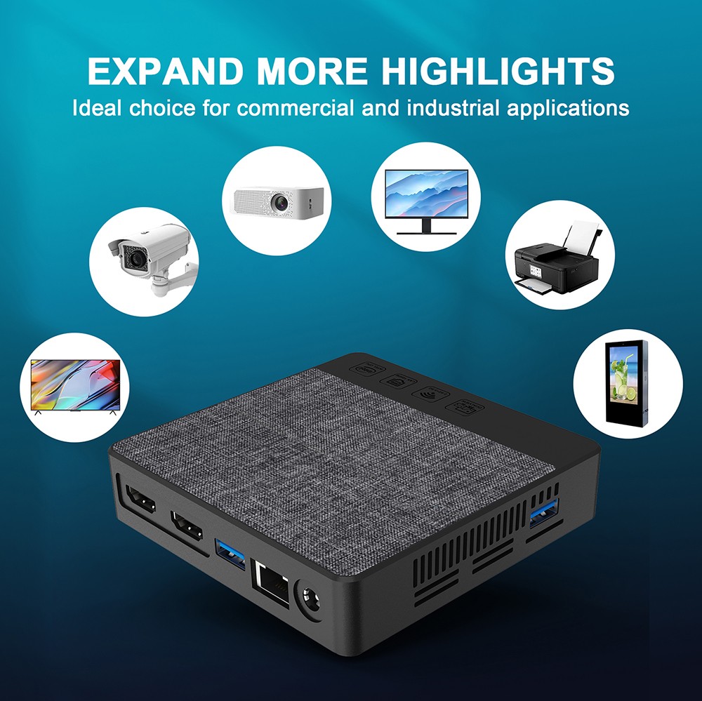 GXMO N4 Mini PC, Intel N4000 2 Cores Max 2.60GHz, 6GB RAM 64GB SSD, 2*HDMI Dual Screen 4K Display, 2.4G+5.8G Dual-band WiFi, Bluetooth 5.2, 3*USB 3.0 1*USB 2.0 1*1000Mbps LAN, Compatible with Windows & Ubuntu OS - UK Plug
