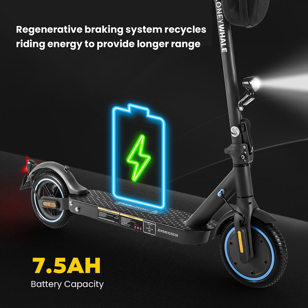 HONEY WHALE E9 Electric Scooter ABE Certification, 350W Motor, 36V 7,5Ah Battery, 8.5'' pneumatiky, max. rýchlosť 20km/h, max. dojazd 25km, ovládanie pomocou APP