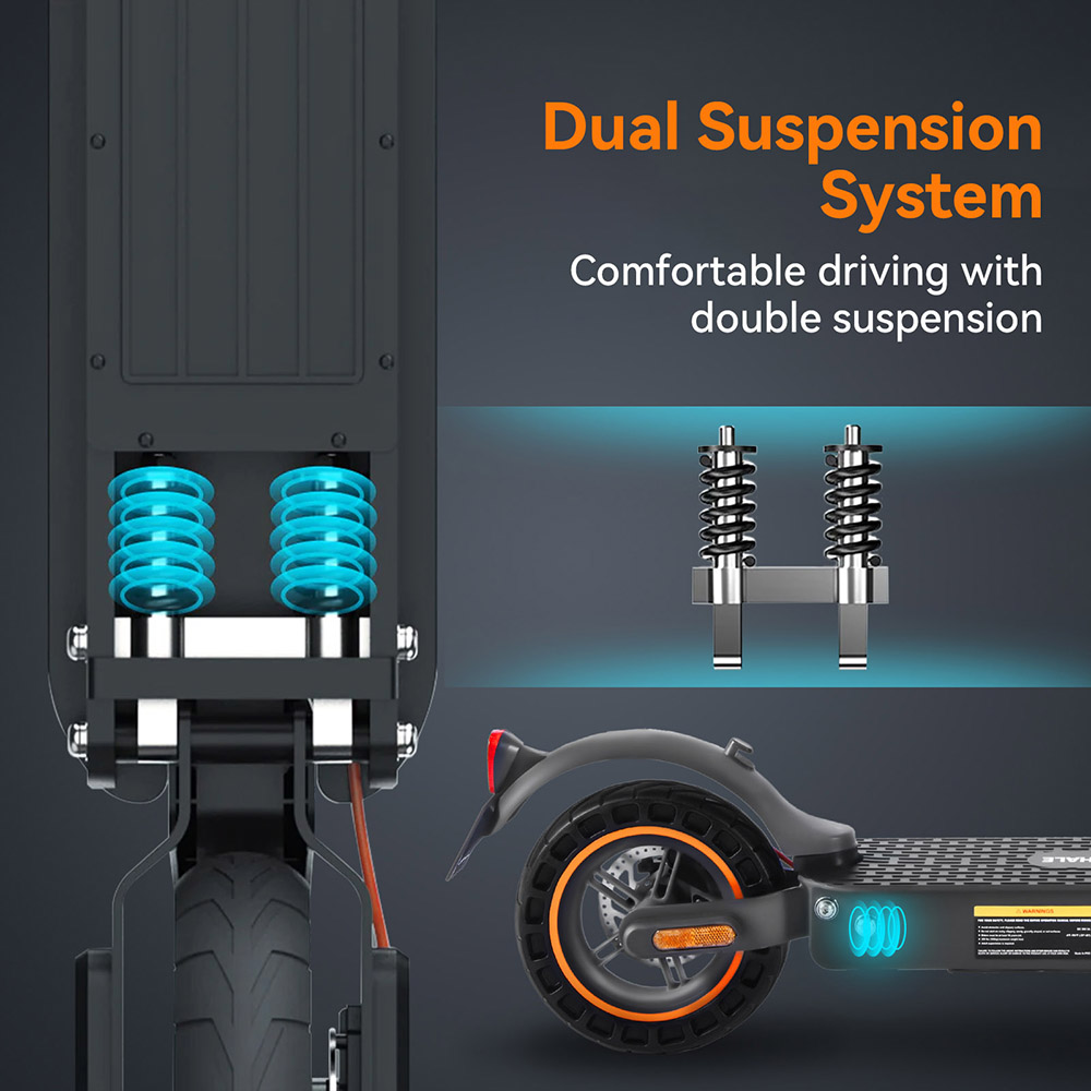 HONEY WHALE E9 MAX Electric Scooter, 500W motor, 36V 10Ah batéria, 10-palcová pneumatika, max. rýchlosť 20 km/h, dojazd 35-40 km, mechanická brzda & elektronická brzda, certifikácia ABE