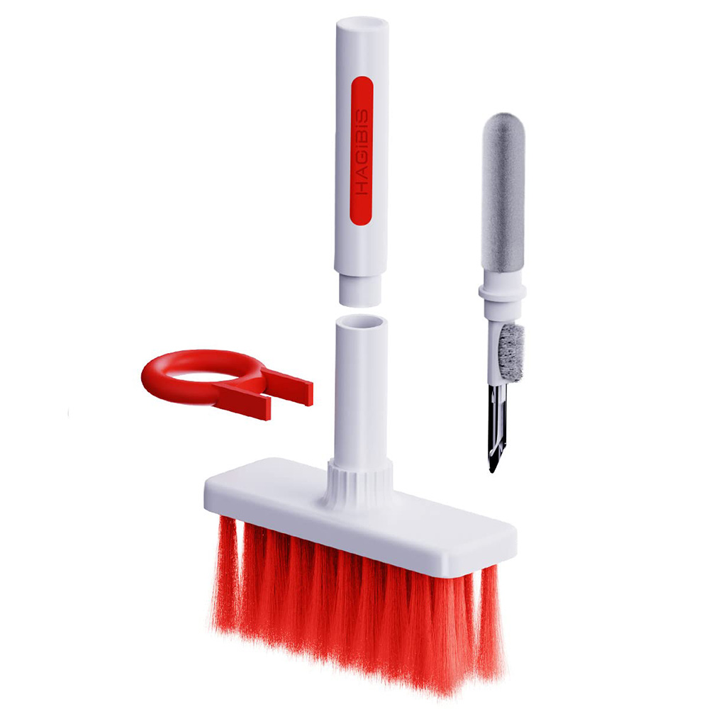 Hagibis Multifunctional Cleaning Tool, Keyboard Cleaning Brusbh Headphones Cleaning Pen - Red