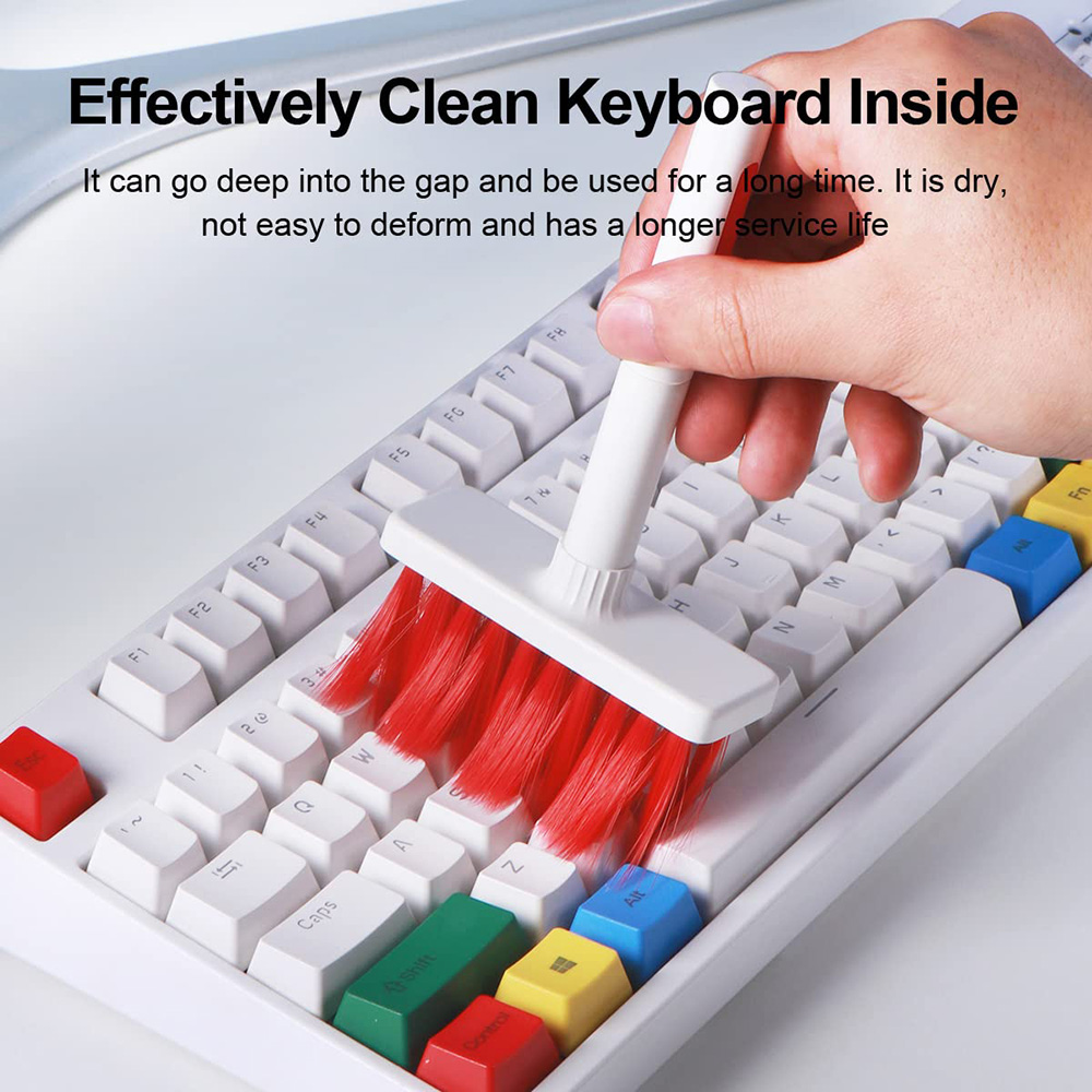Hagibis Multifunctional Cleaning Tool, Keyboard Cleaning Brusbh Headphones Cleaning Pen - Red