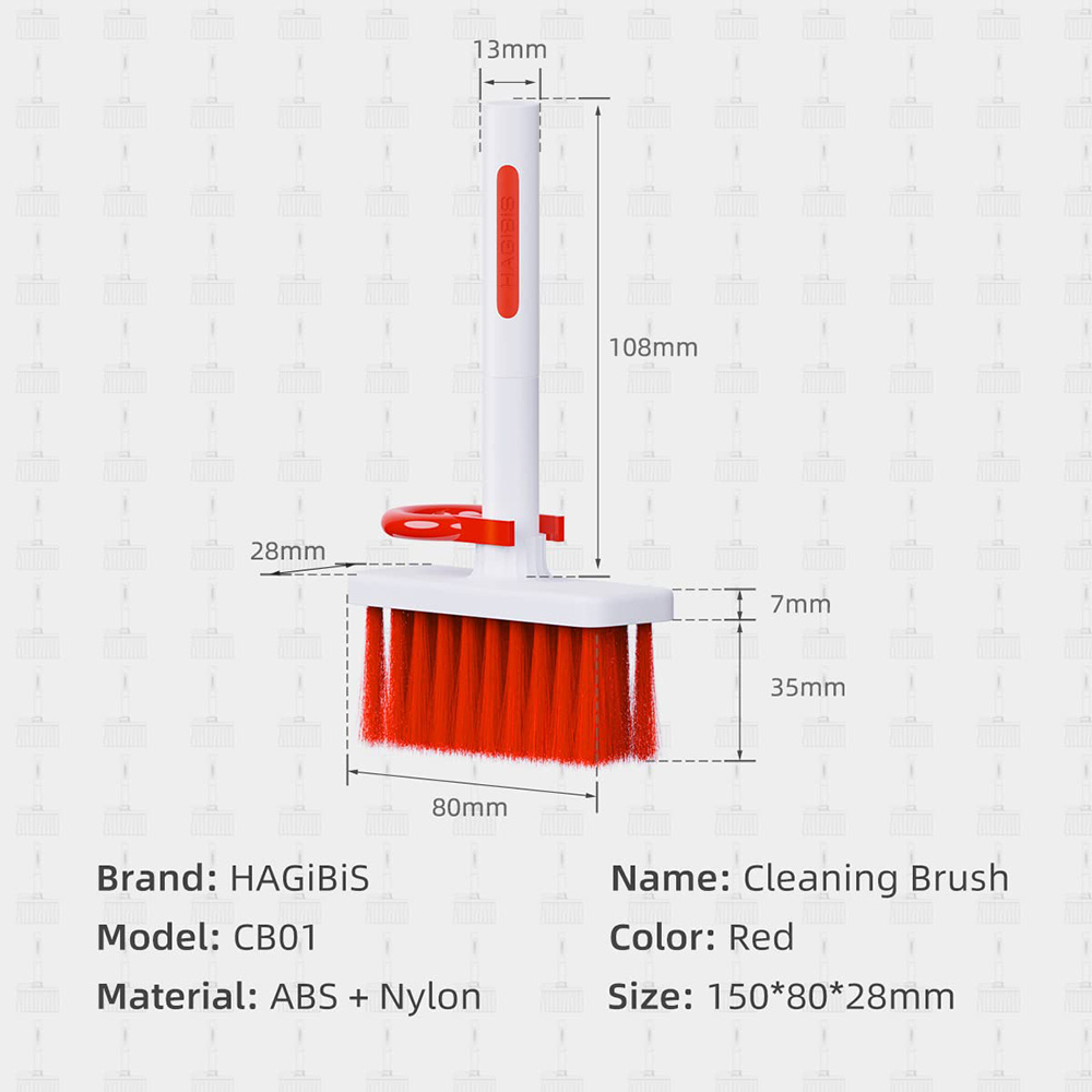 Hagibis Multifunctional Cleaning Tool, Keyboard Cleaning Brusbh Headphones Cleaning Pen - Red