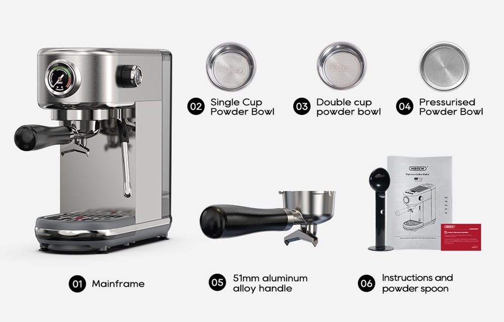 HiBREW H10B 20Bar Espresso Coffee Machine Silver