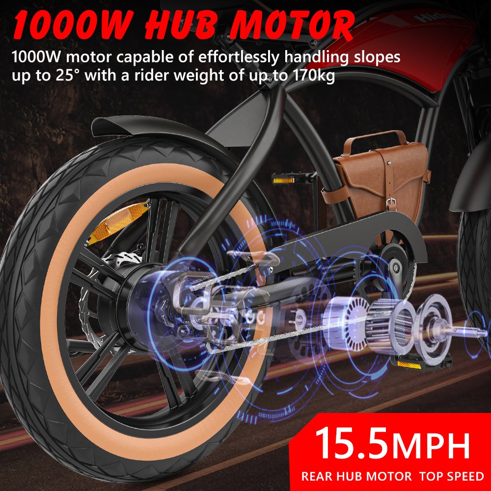 Hidoes B10 Electric Bike, 1000W Motor, 48V 13Ah Battery, 20 x4