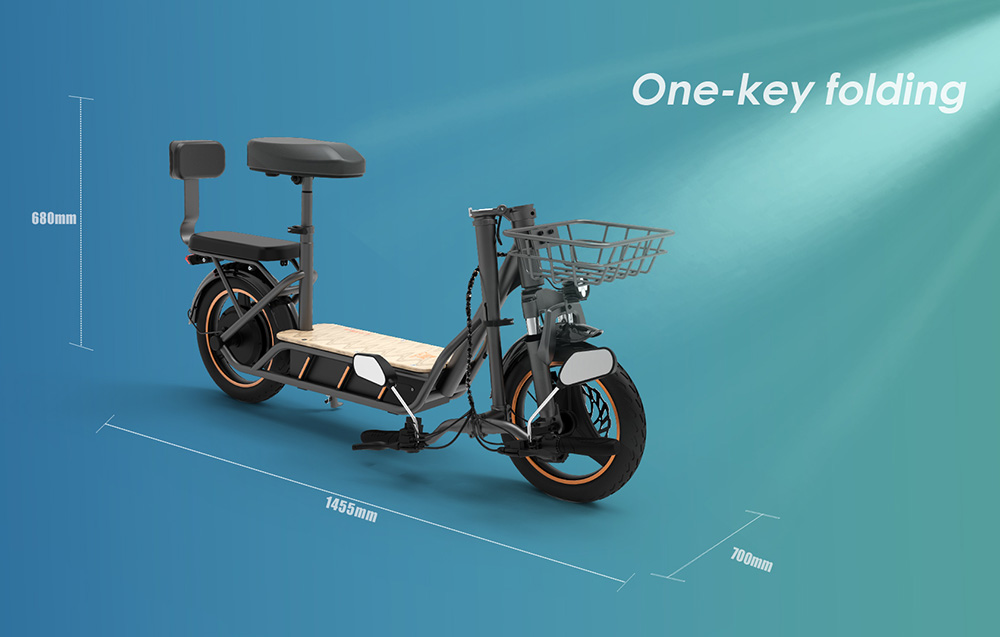 (Upgraded Version) KuKirin C1 Pro Electric Scooter, 500W Motor, 48V 26Ah batéria, 14-palcová pneumatická pneumatika, max. rýchlosť 45 km, dojazd 100 km, skladanie jedným kliknutím, zadné sedadlo & predný odkladací košík, spätné zrkadlo