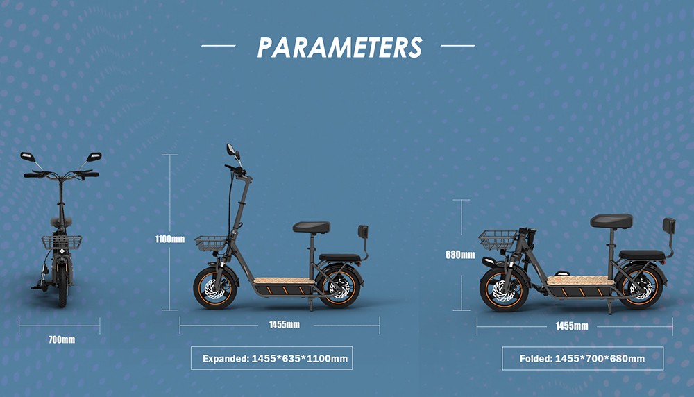 (Upgraded Version) KuKirin C1 Pro Electric Scooter, 500W Motor, 48V 26Ah batéria, 14-palcová pneumatická pneumatika, max. rýchlosť 45 km, dojazd 100 km, skladanie jedným kliknutím, zadné sedadlo & predný úložný košík, spätné zrkadlo