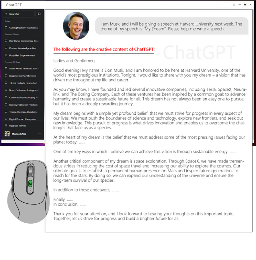 M1 AI Smart Mouse - Black